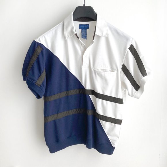 Vintage 80s TownCraft Colorblock Polo Shirt - Picture 4 of 9